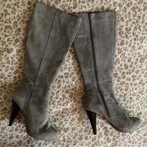 Gianni Bini Gray Suede Knee High Heeled Boots